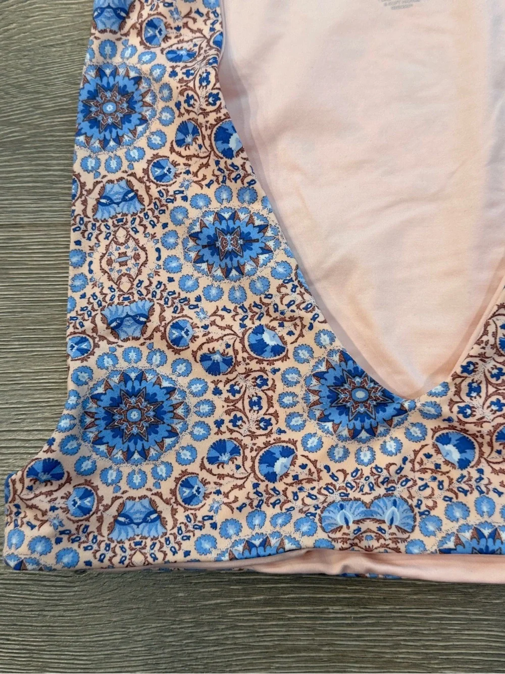 Frankies Bikinis Set Tank Top Women’s Pink Floral Mandala Crop Harley & Bottoms